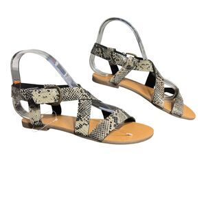 Urban Outfitters Shoes Womens Size 7 Snakeskin Leather Sandals Slip On Buckle Fl